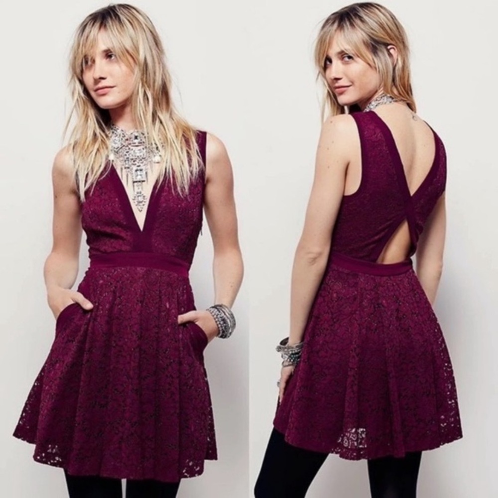 NWT Free People Lovely in Lace Mini Dress